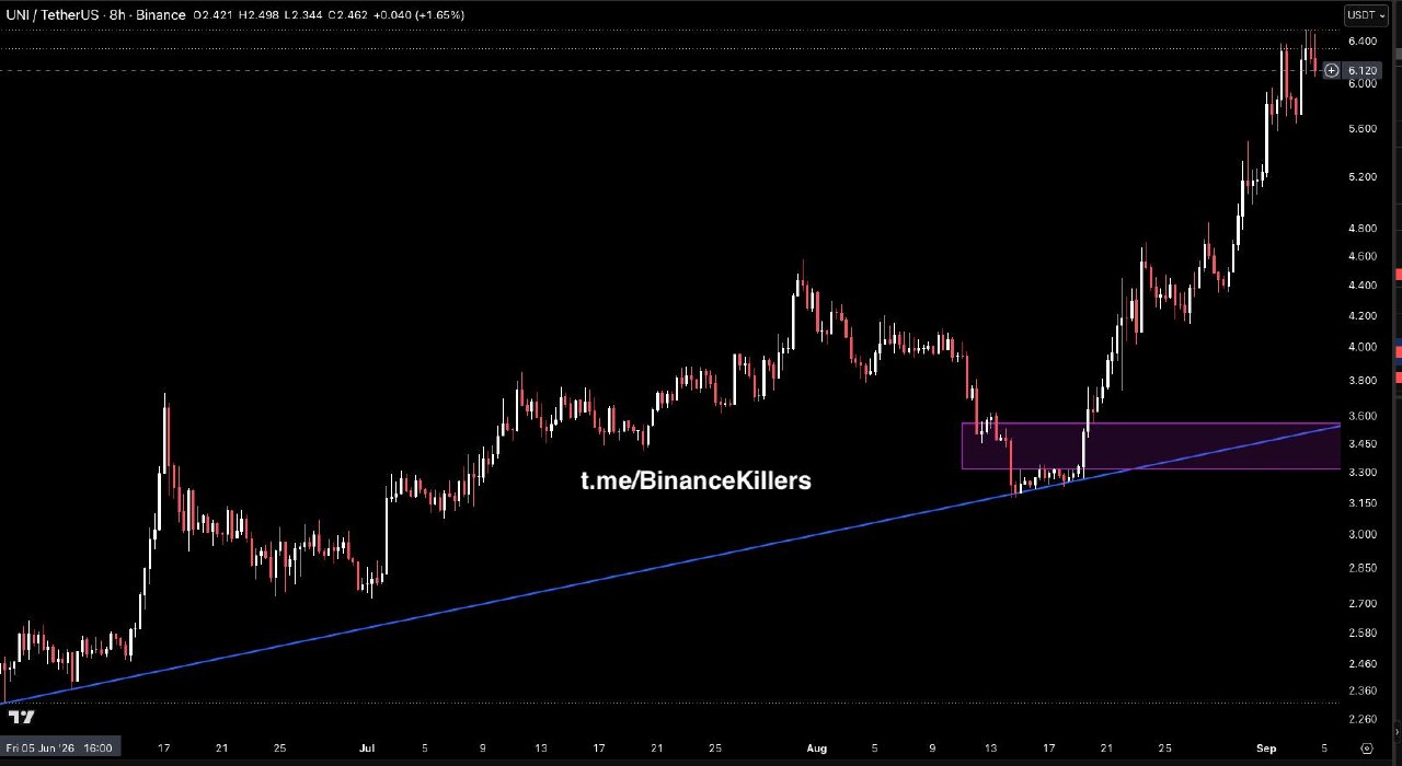 UNIUSDT LONG signal screenshot by Binance Killers