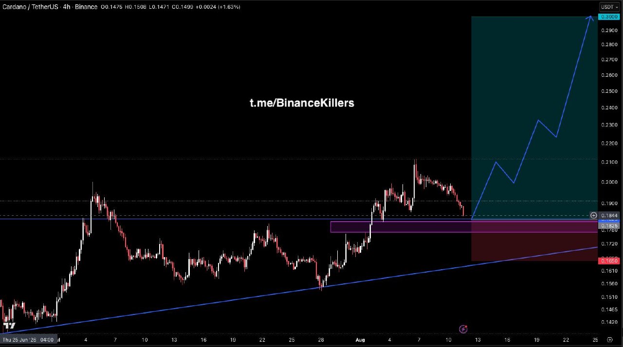 اسکرین‌شات سیگنال ADAUSDT LONG از Binance Killers Vip Channel