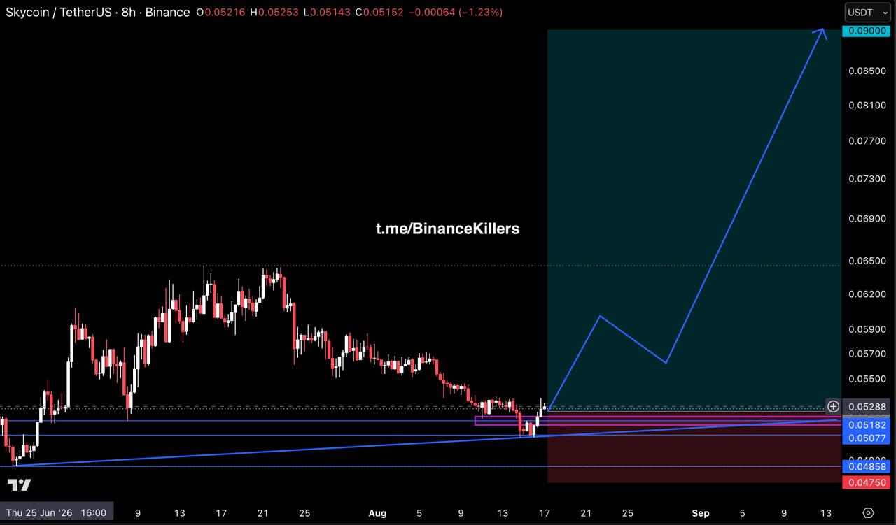 SKYUSDT LONG signal screenshot by Binance Killers Vip Channel