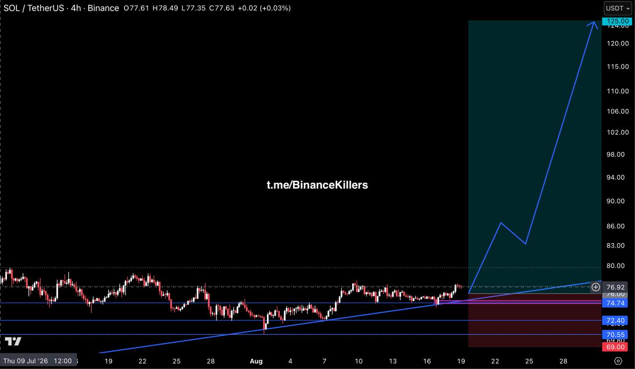 SOLUSDT LONG signal screenshot by Binance Killers Vip Channel