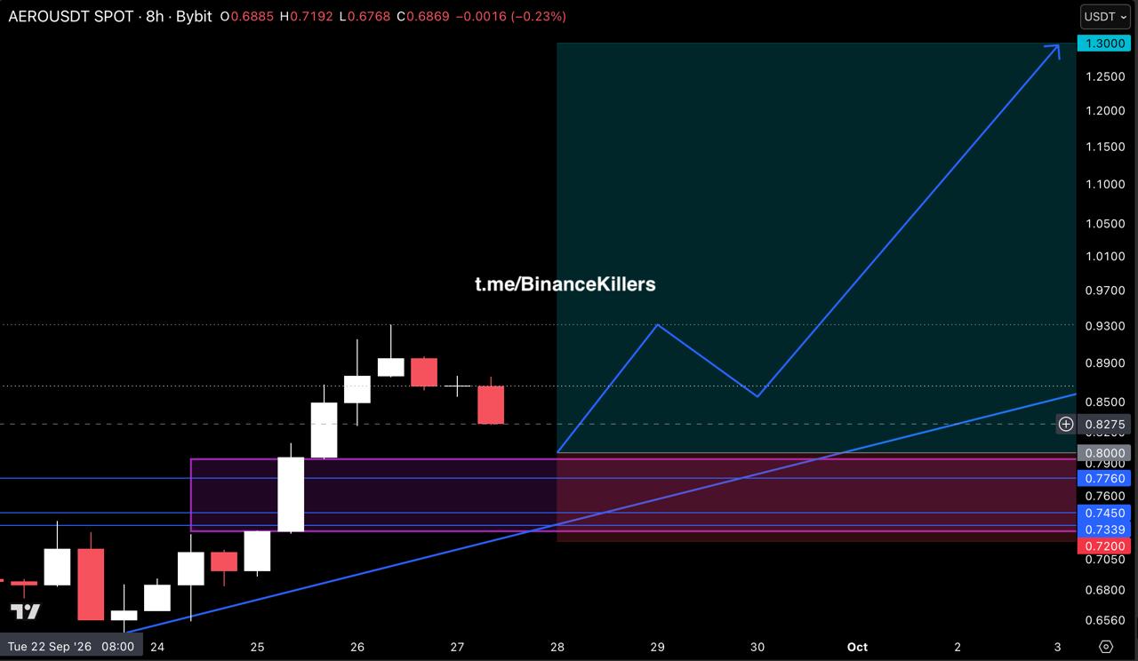 Скриншот сигнала AEROUSDT LONG от Binance Killers Vip Channel