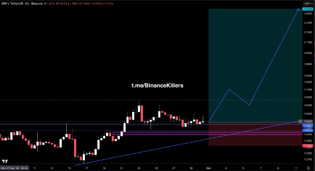اسکرین‌شات سیگنال XRPUSDT LONG از Binance Killers Vip Channel