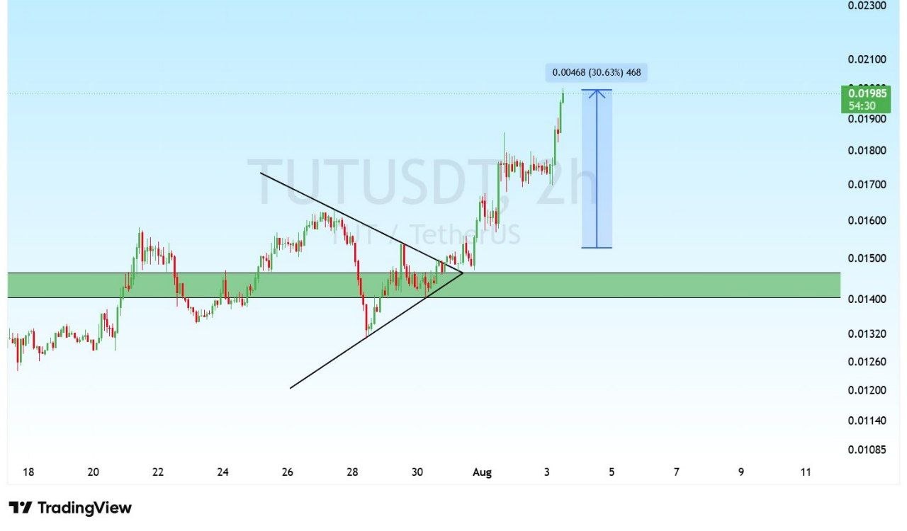 اسکرین‌شات سیگنال TUTUSDT LONG از Binance Spot & FutuRes Signals 🐋