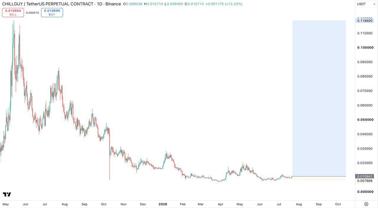 CHILLGUYUSDT LONG signal screenshot by Bitcoin Bullets®