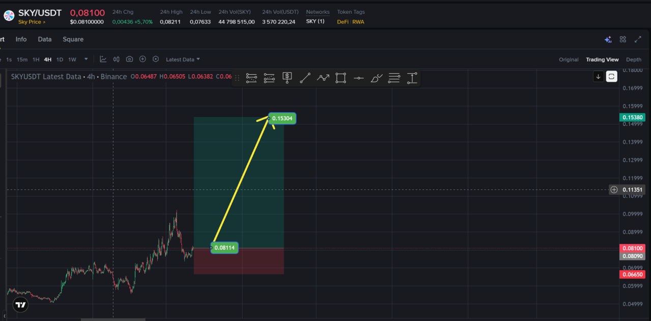 SKYUSDT LONG signal screenshot by Choco Guild Trader