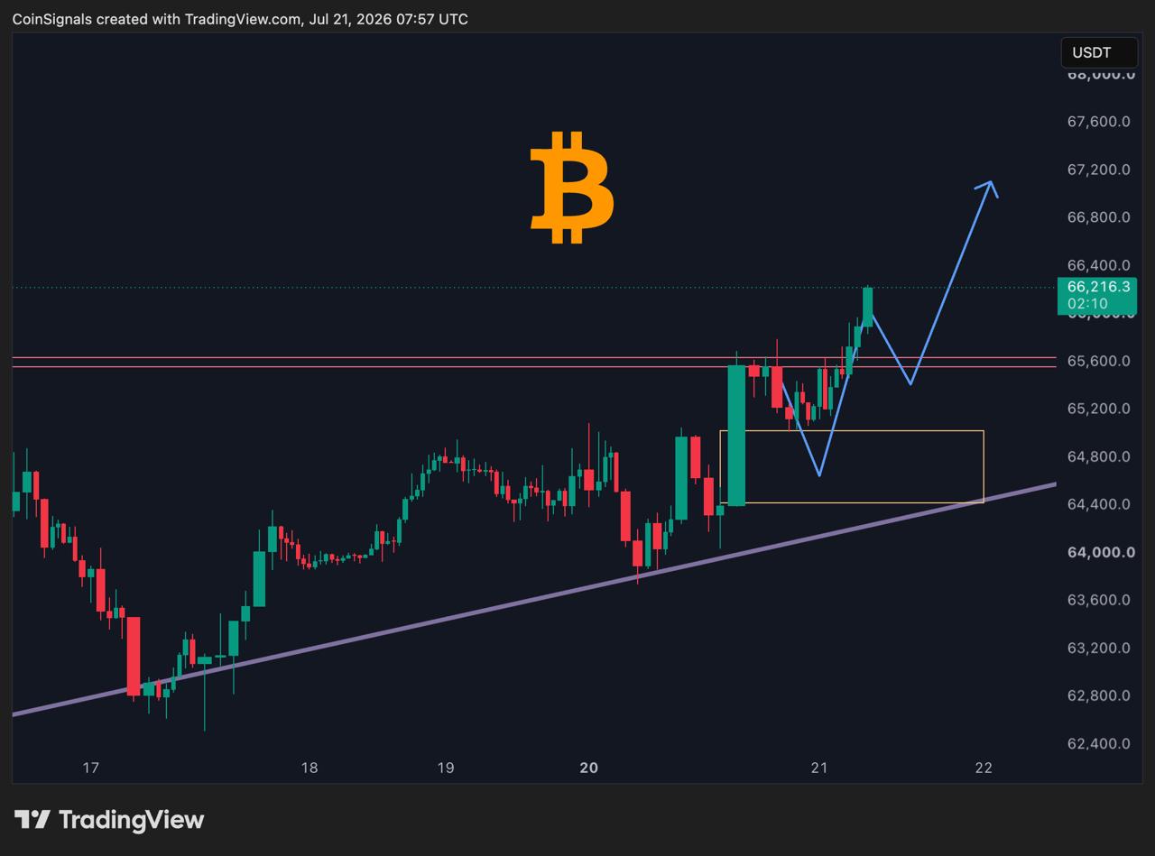 Скриншот сигнала BTCUSDT LONG от Coin Signals