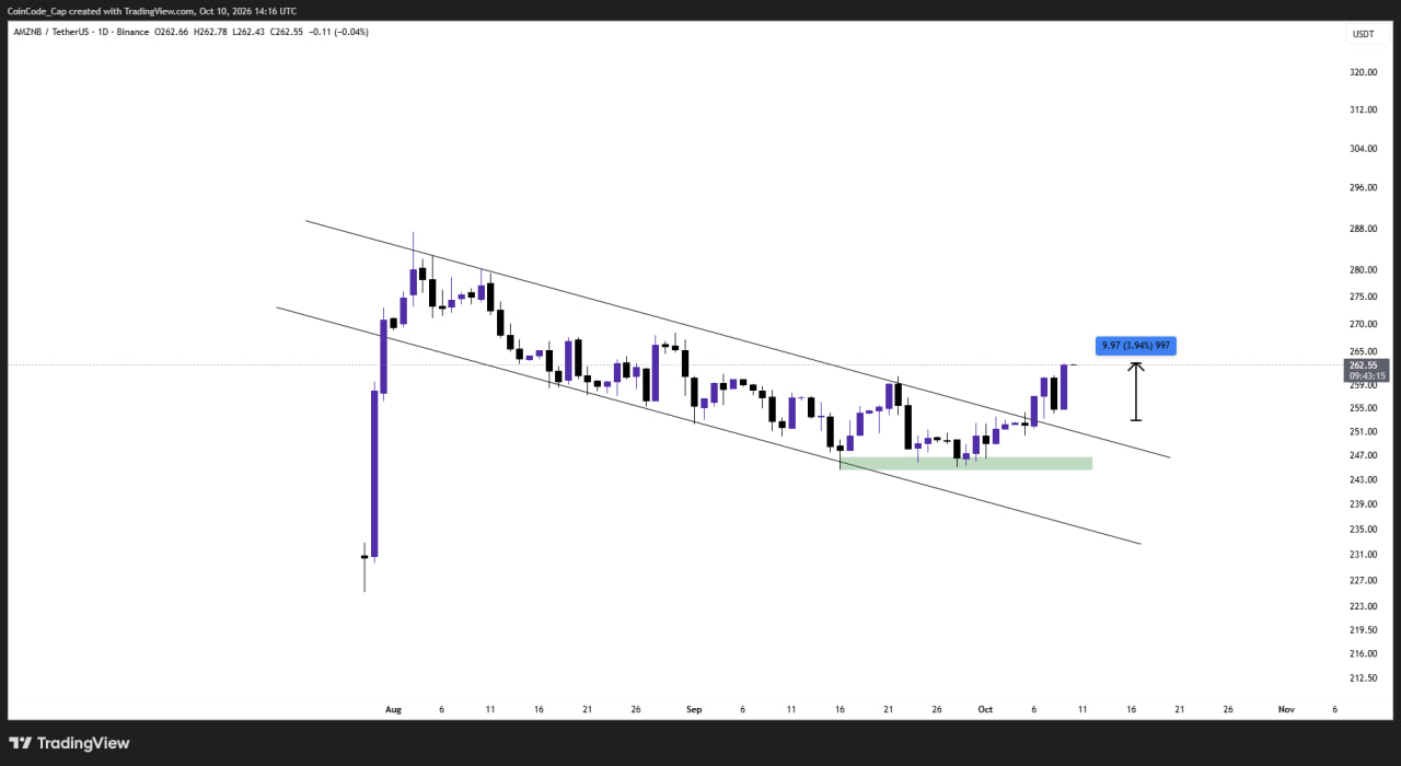 AMZNUSDT LONG signal screenshot by CoinCodeCap Classic