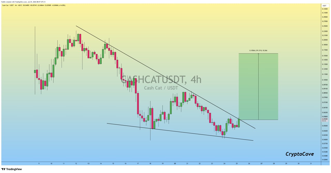 اسکرین‌شات سیگنال CASHCATUSDT LONG از Crypto Cove