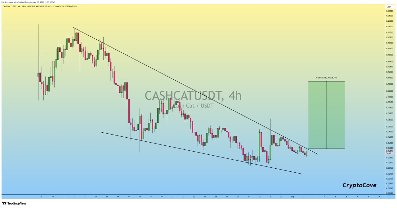 اسکرین‌شات سیگنال CASHCATUSDT LONG از Crypto Cove