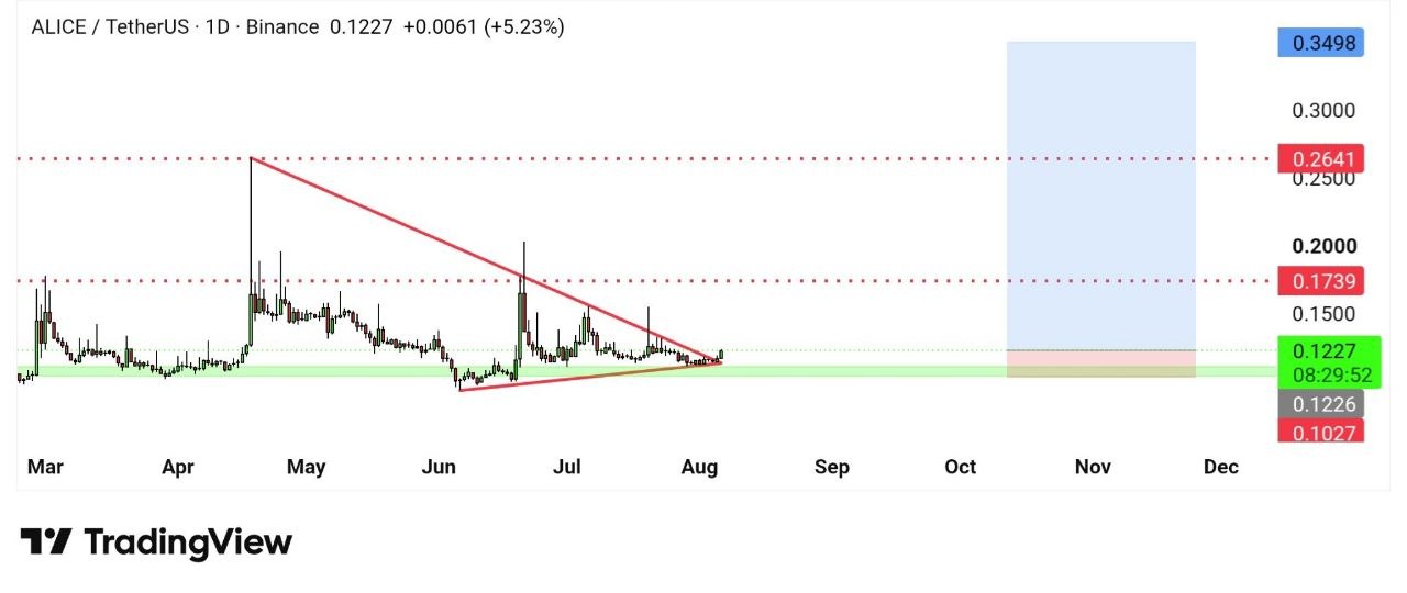 اسکرین‌شات سیگنال ALICEUSDT LONG از Crypto King Keyur