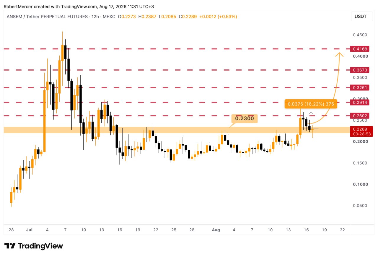ANSEMUSDT LONG signal screenshot by Klondike (Crypto Rush) ⚠️