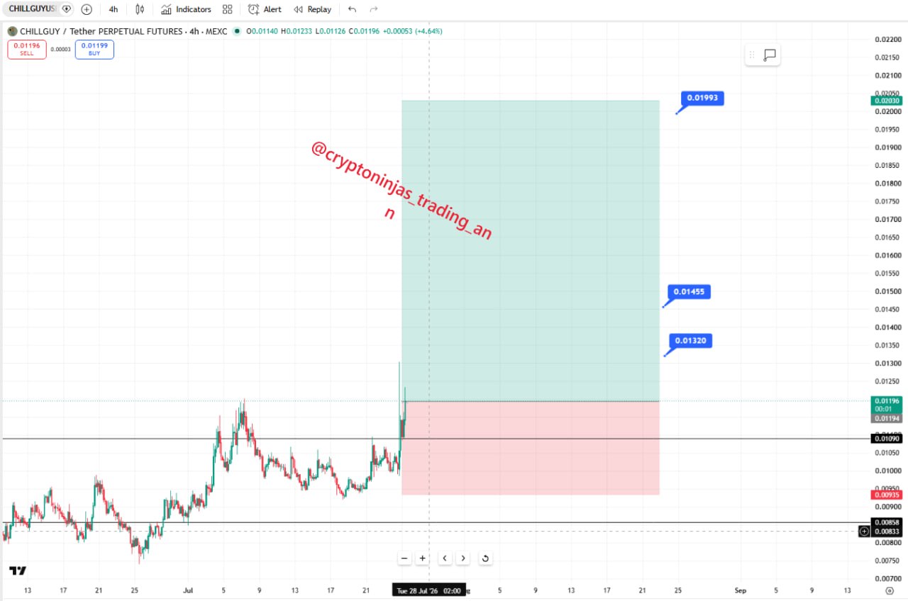 اسکرین‌شات سیگنال CHILLGUYUSDT LONG از Crypto Ninjas Trading 🥷🏿