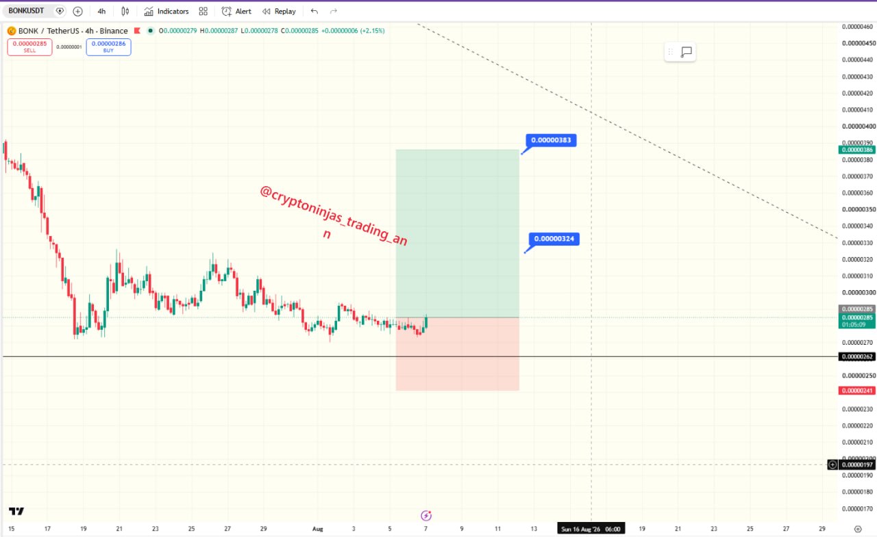اسکرین‌شات سیگنال BONKUSDT LONG از Crypto Ninjas Trading 🥷🏿