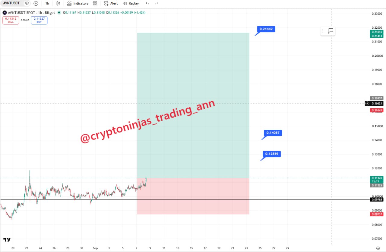 Скриншот сигнала AVNTUSDT LONG от Crypto Ninjas Trading 🥷🏿
