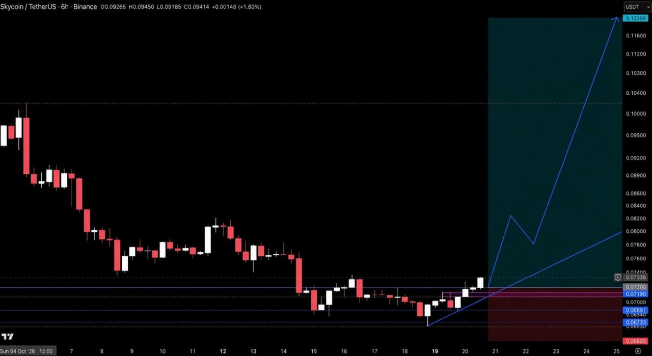 SKYUSDT LONG signal screenshot by Crypto Pirates Channel ®️