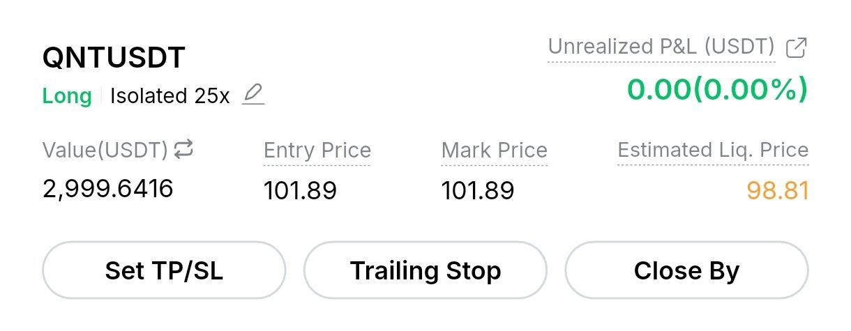 اسکرین‌شات سیگنال QNTUSDT LONG از Crypto Profit