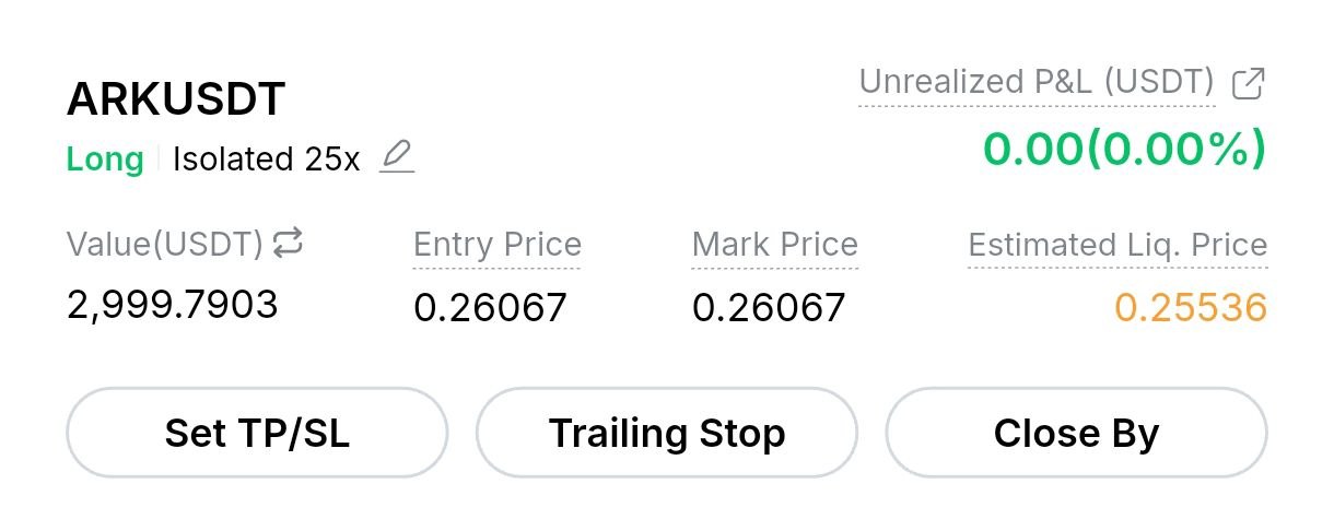 اسکرین‌شات سیگنال ARKUSDT LONG از Crypto Profit