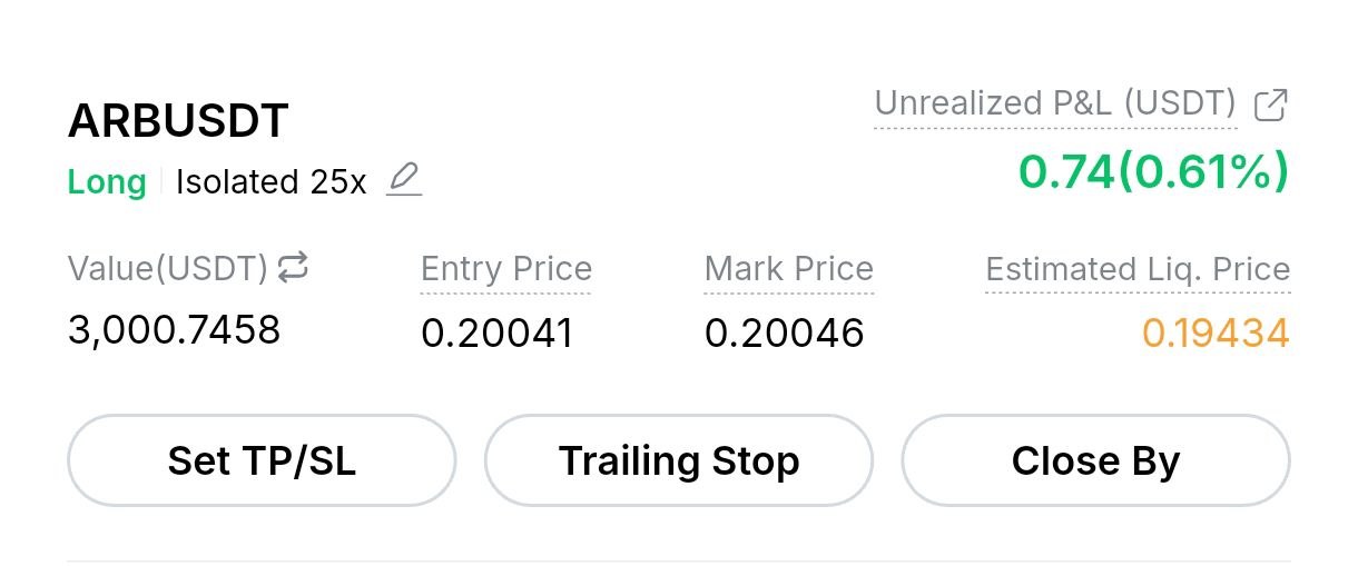 Скриншот сигнала ARBUSDT LONG от Crypto Profit