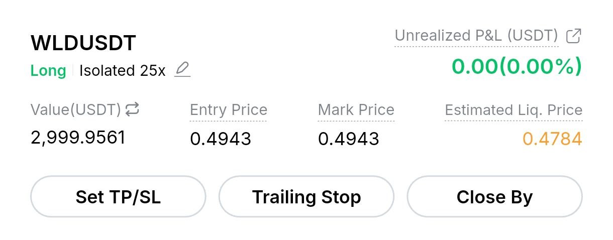 WLDUSDT LONG signal screenshot by Crypto Profit
