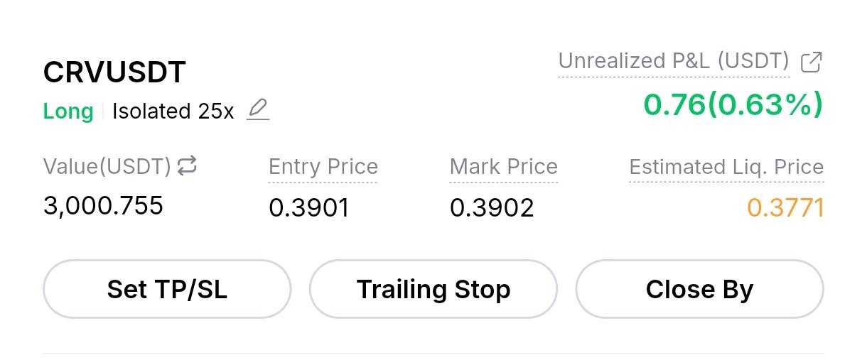 Скриншот сигнала CRVUSDT LONG от Crypto Profit