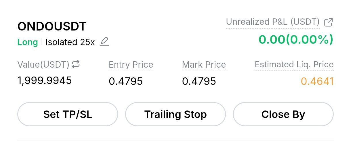 اسکرین‌شات سیگنال ONDOUSDT LONG از Crypto Profit