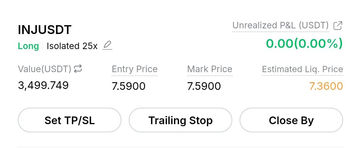 INJUSDT LONG signal screenshot by Crypto Profit