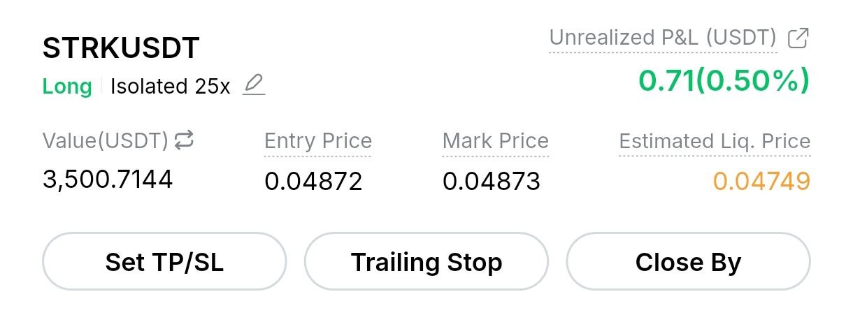 STRKUSDT LONG signal screenshot by Crypto Profit