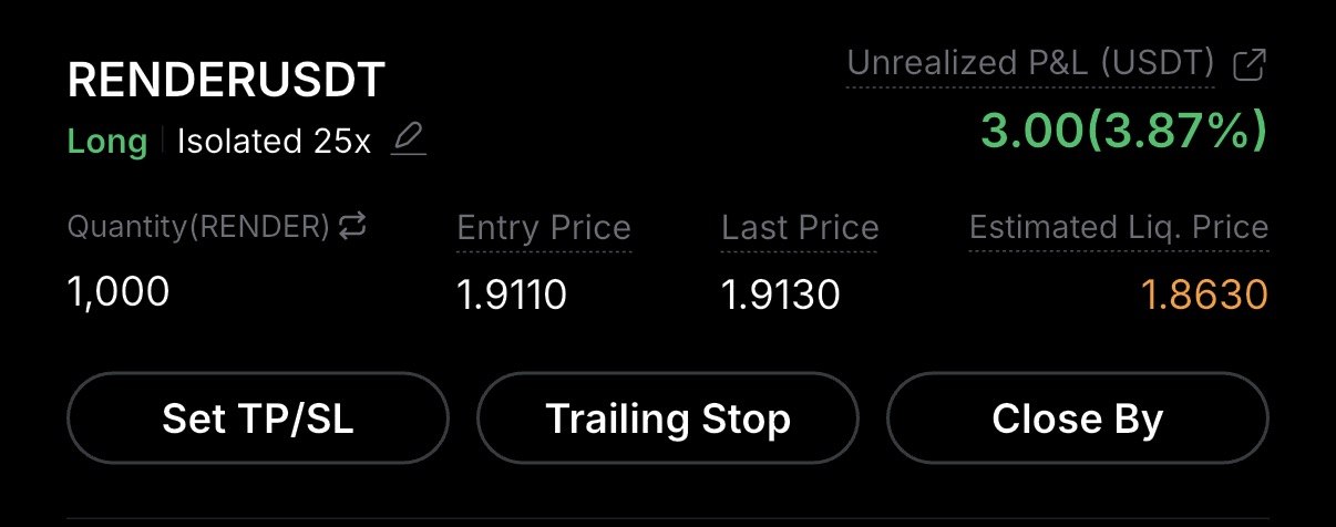 RENDERUSDT LONG signal screenshot by Crypto Profit