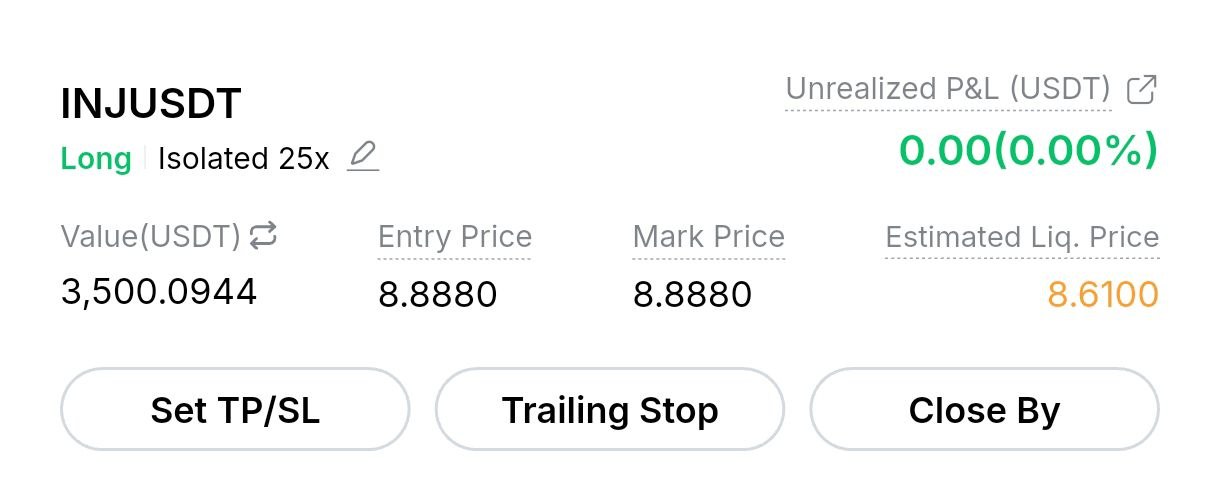 INJUSDT LONG signal screenshot by Crypto Profit