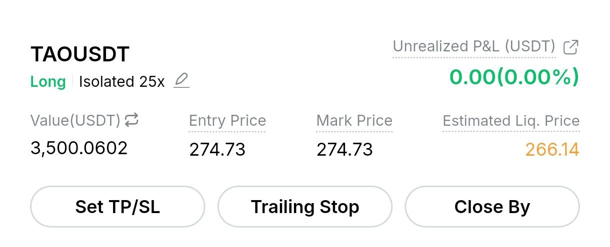 TAOUSDT LONG signal screenshot by Crypto Profit