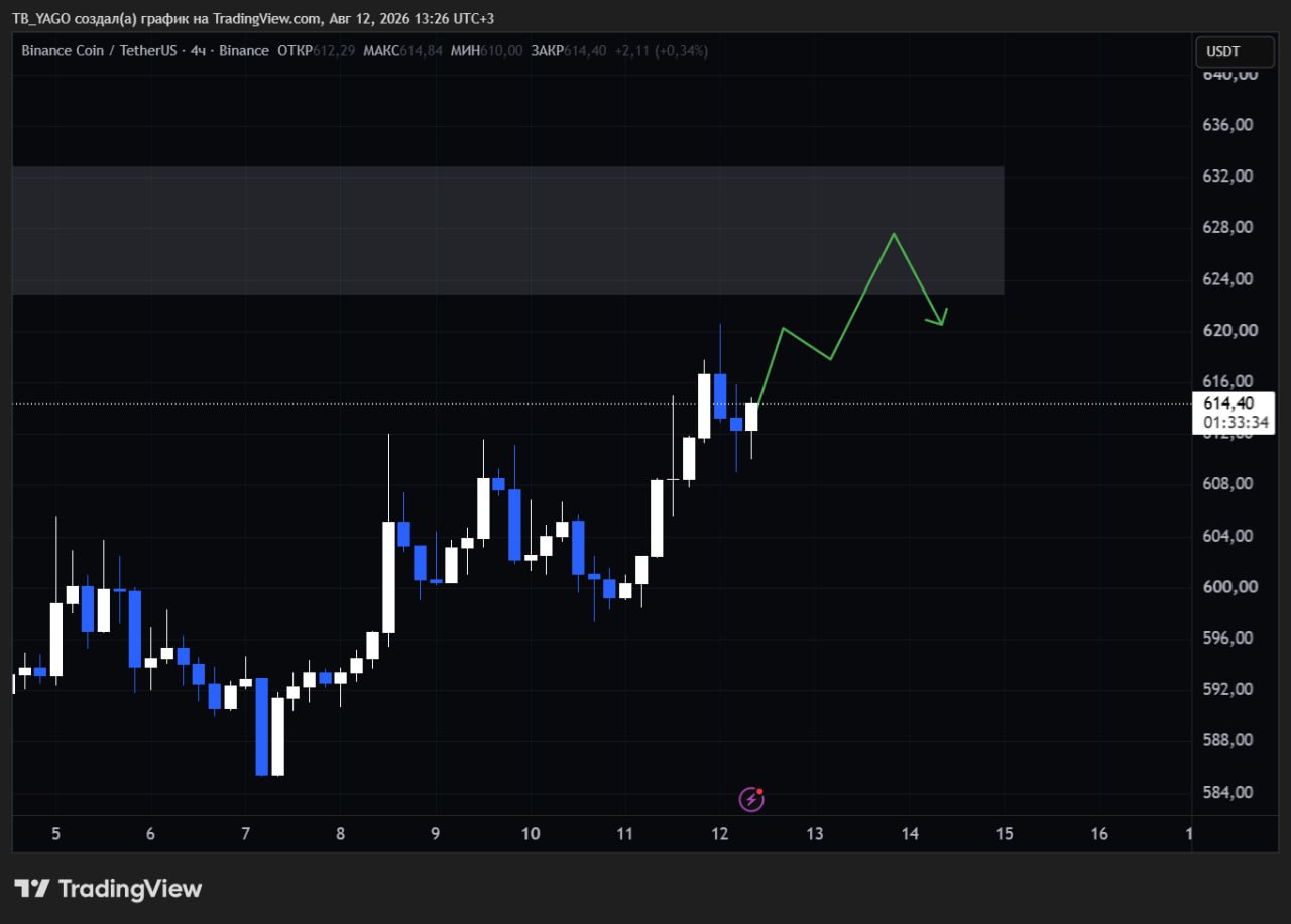 اسکرین‌شات سیگنال BNBUSDT LONG از CryptoX | ProTrading