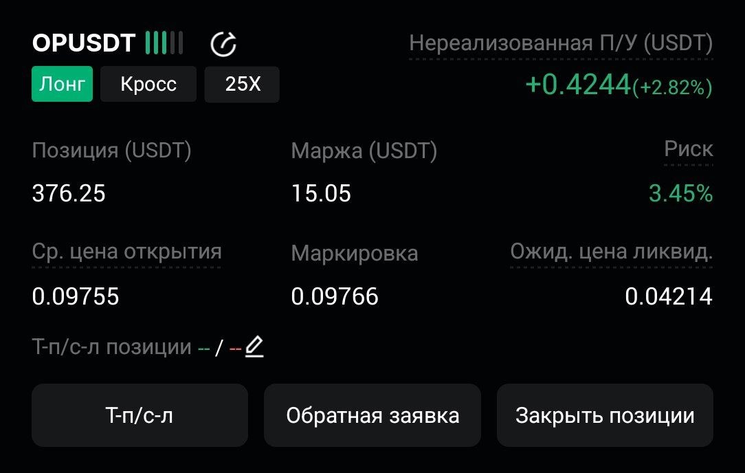 اسکرین‌شات سیگنال OPUSDT LONG از CryptoX | ProTrading