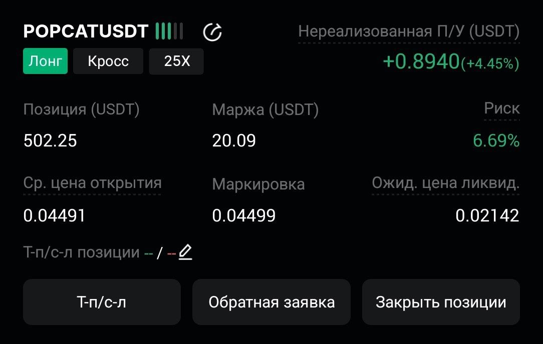 اسکرین‌شات سیگنال POPCATUSDT LONG از CryptoX | ProTrading