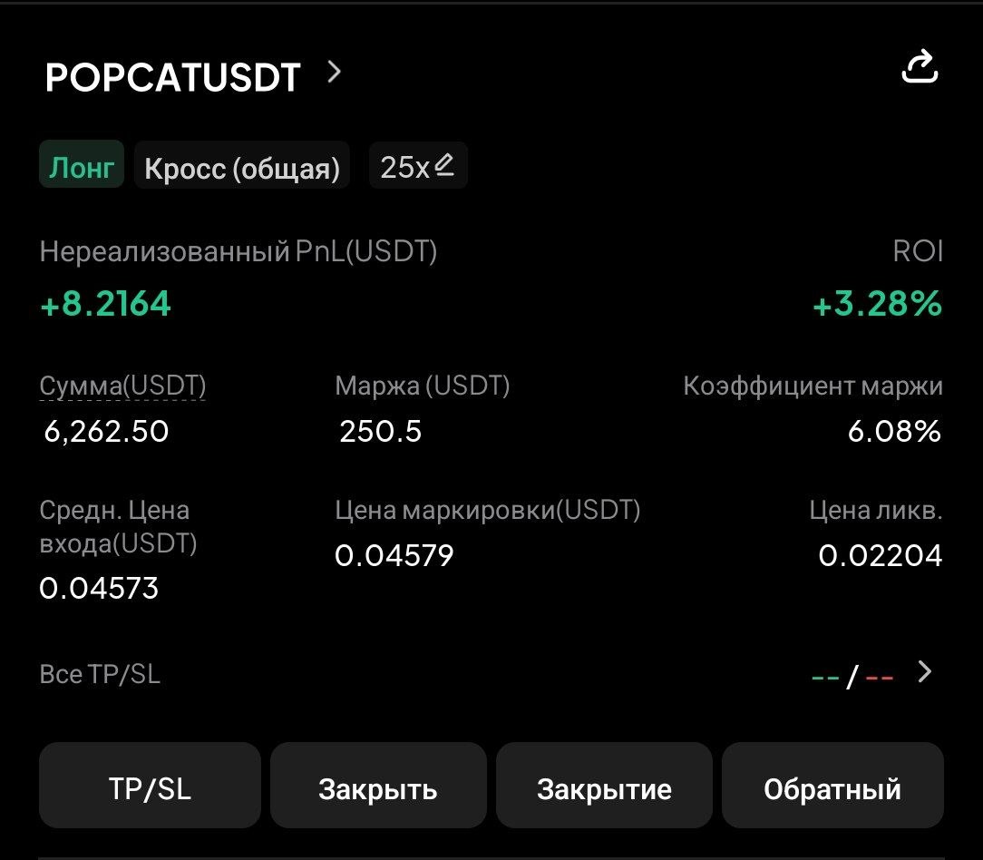 POPCATUSDT LONG signal screenshot by CryptoX | ProTrading