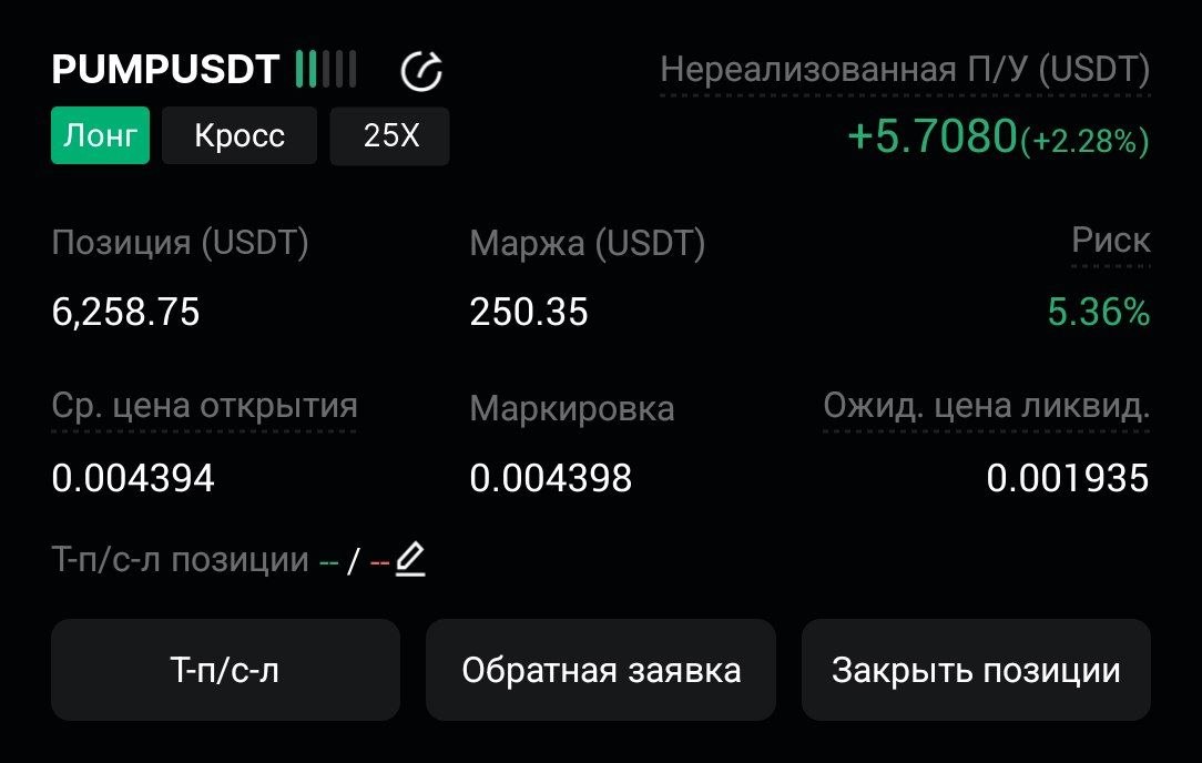 PUMPUSDT LONG signal screenshot by CryptoX | ProTrading