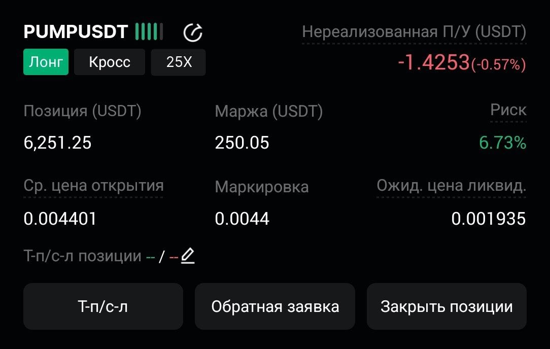 اسکرین‌شات سیگنال PUMPUSDT LONG از CryptoX | ProTrading