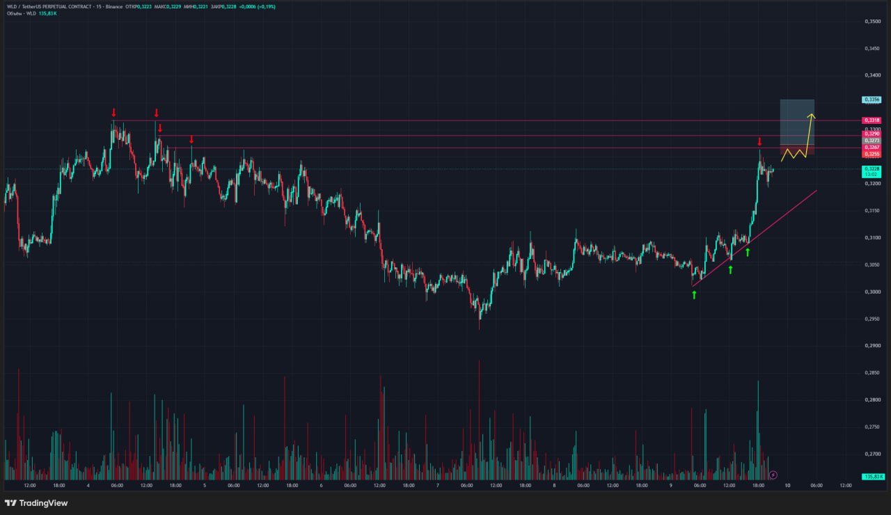 WLDUSDT LONG signal screenshot by Trader signals RU