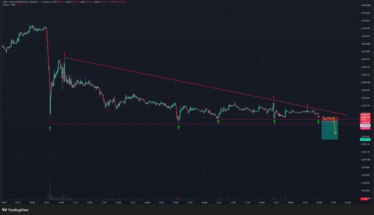 XPINUSDT SHORT signal screenshot by Trader signals RU