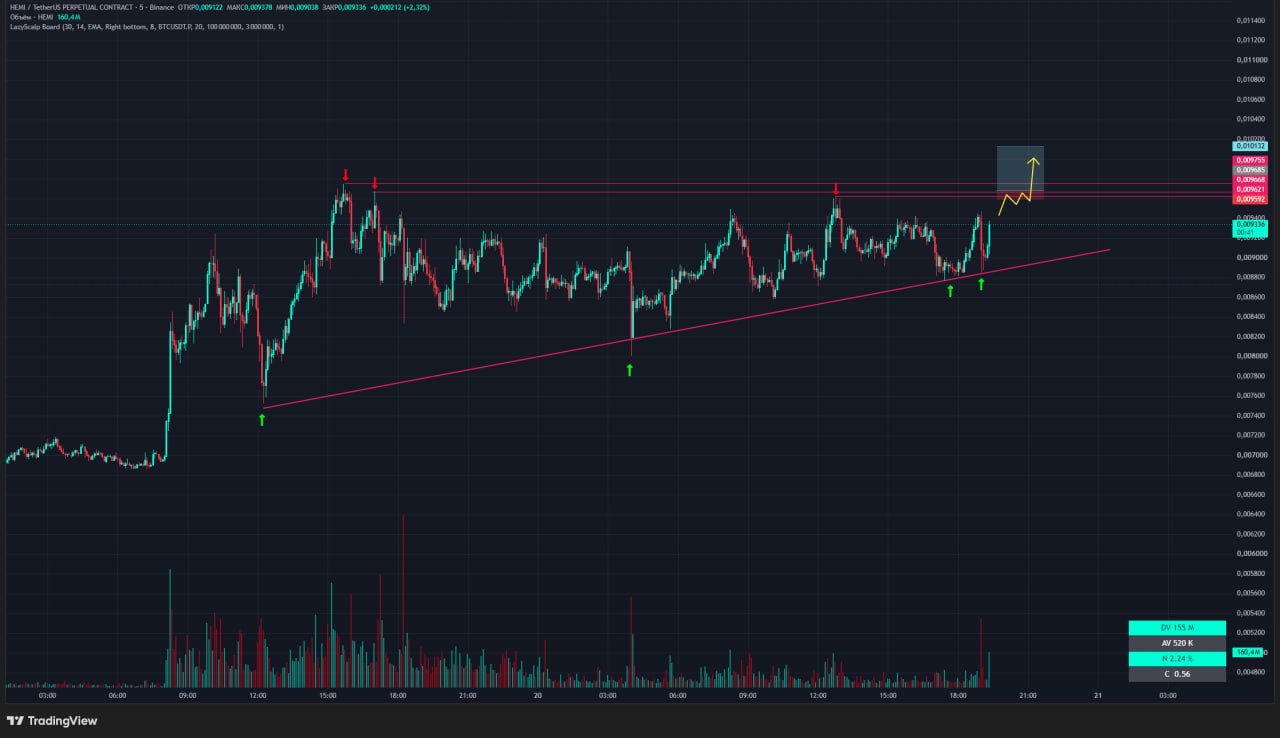 HEMIUSDT LONG signal screenshot by Trader signals RU