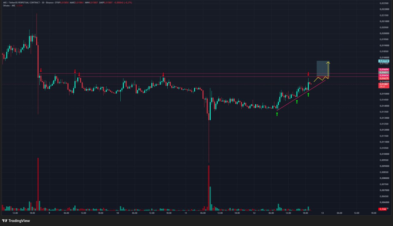 AKEUSDT LONG signal screenshot by Trader signals RU