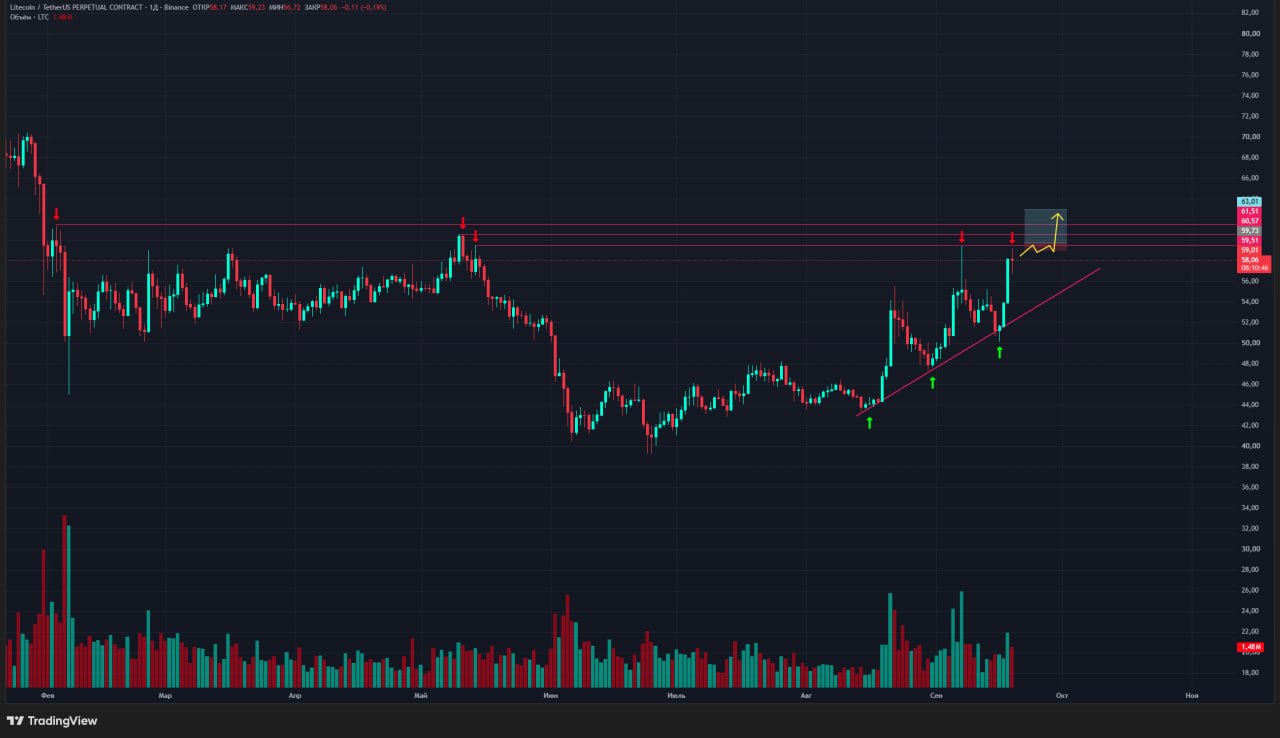LTCUSDT LONG signal screenshot by Trader signals RU