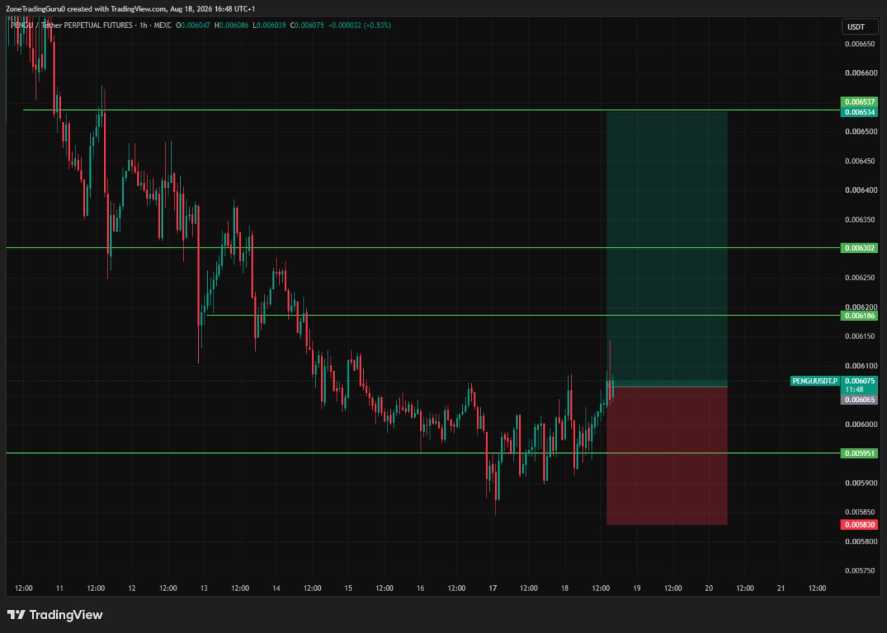 PENGUUSDT LONG signal screenshot by Evening Trader Group