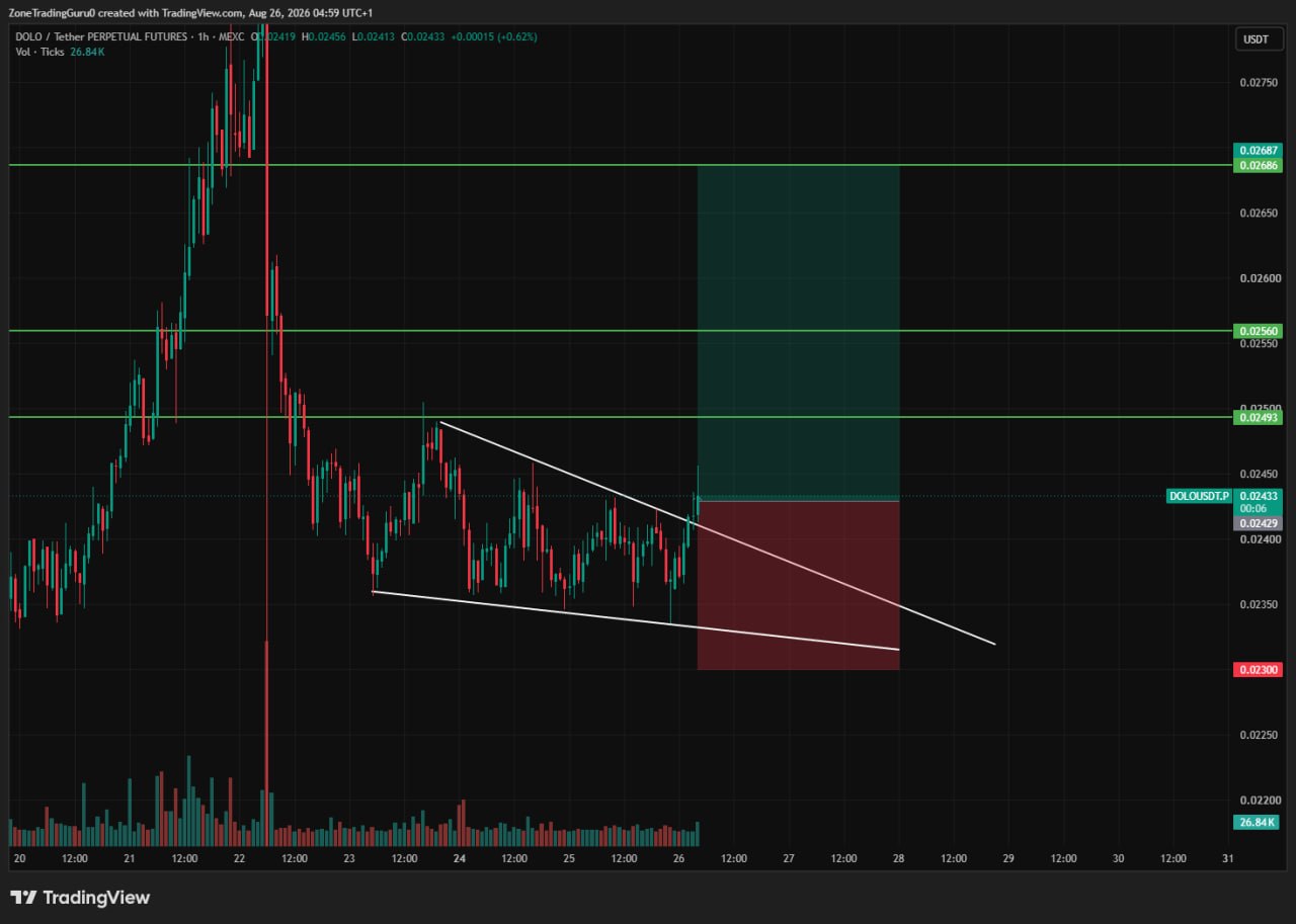DOLOUSDT LONG signal screenshot by Evening Trader Group