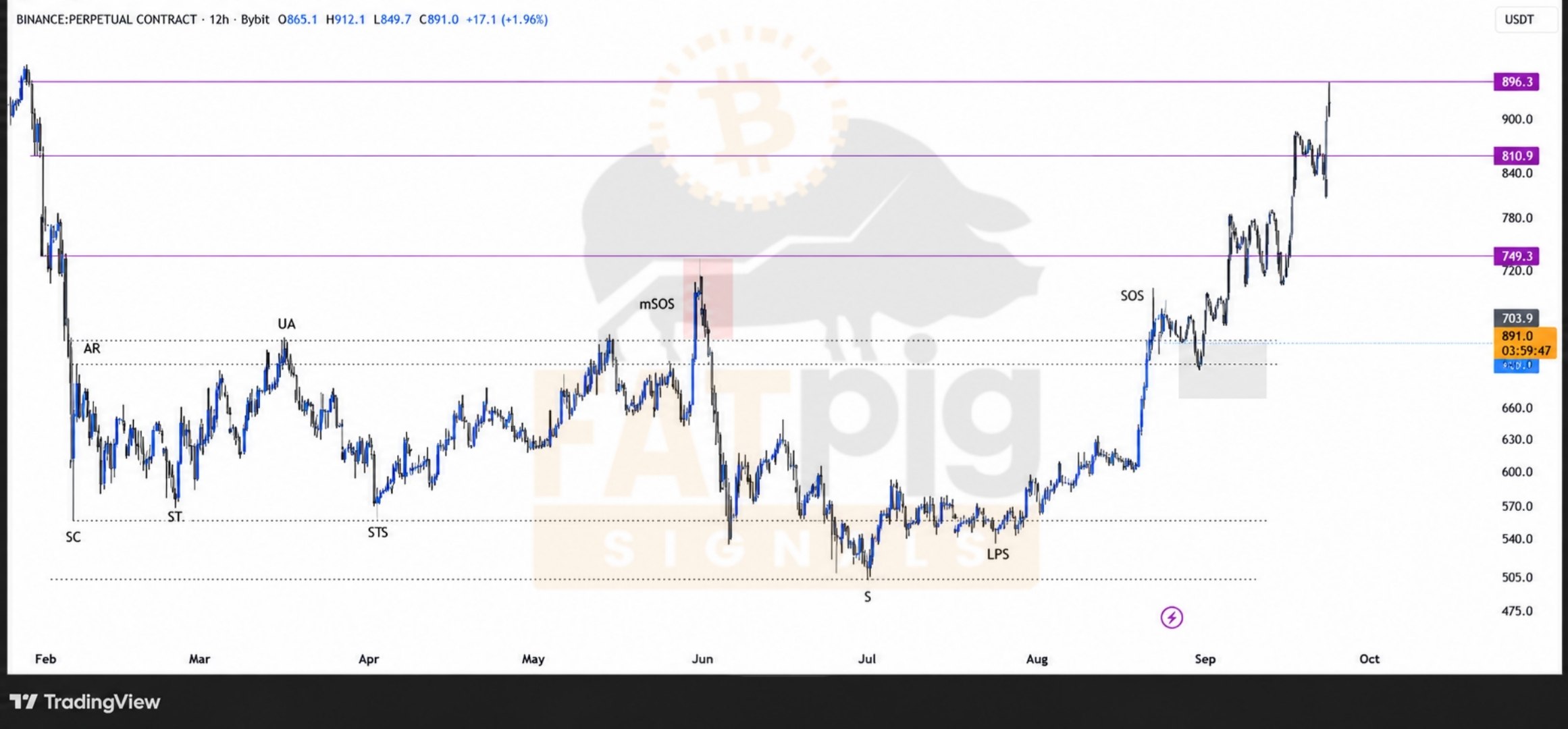 BNBUSDT — chart from the original post by Fat Pig Signals OFFICIAL