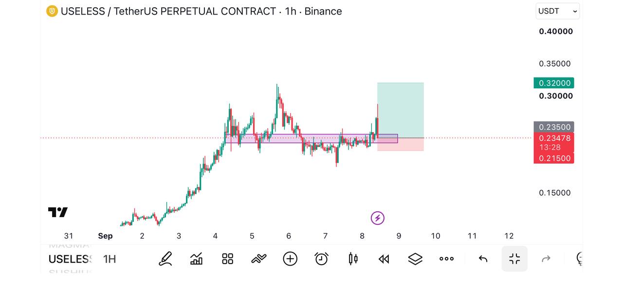 Скриншот сигнала USELESSUSDT LONG от Global Crypto Research