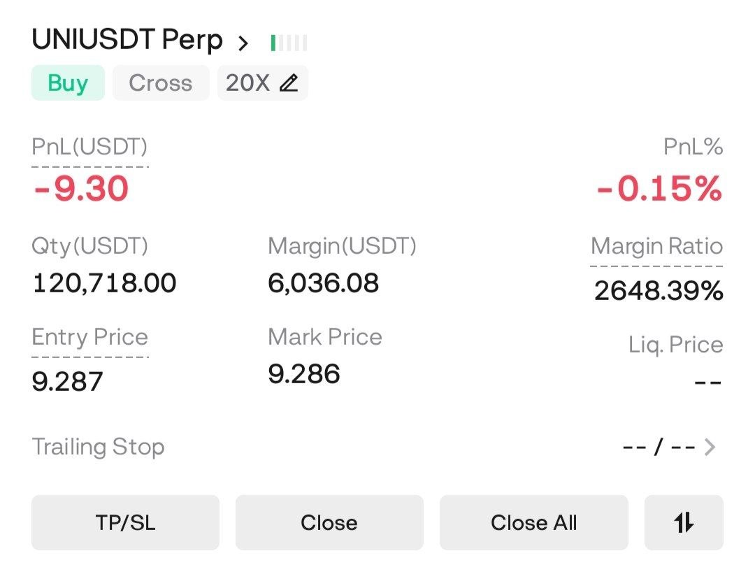 اسکرین‌شات سیگنال UNIUSDT LONG از Gorilla Crypto