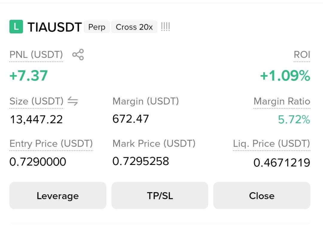 TIAUSDT LONG signal screenshot by Gorilla Crypto