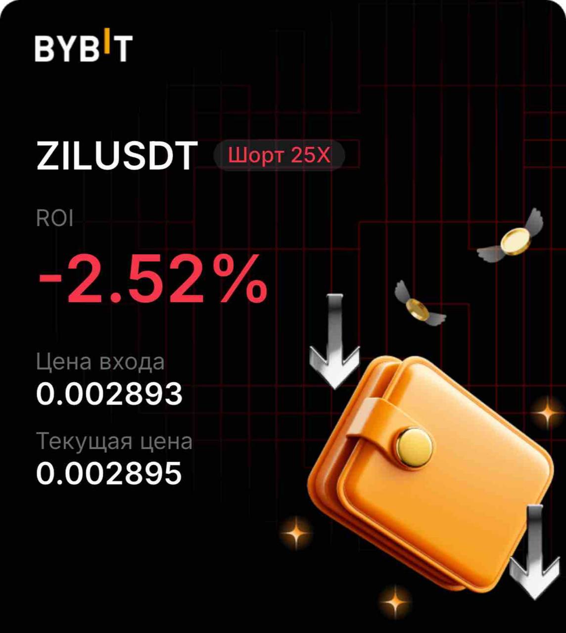 Скриншот сигнала ZILUSDT SHORT от INVEX GROUP