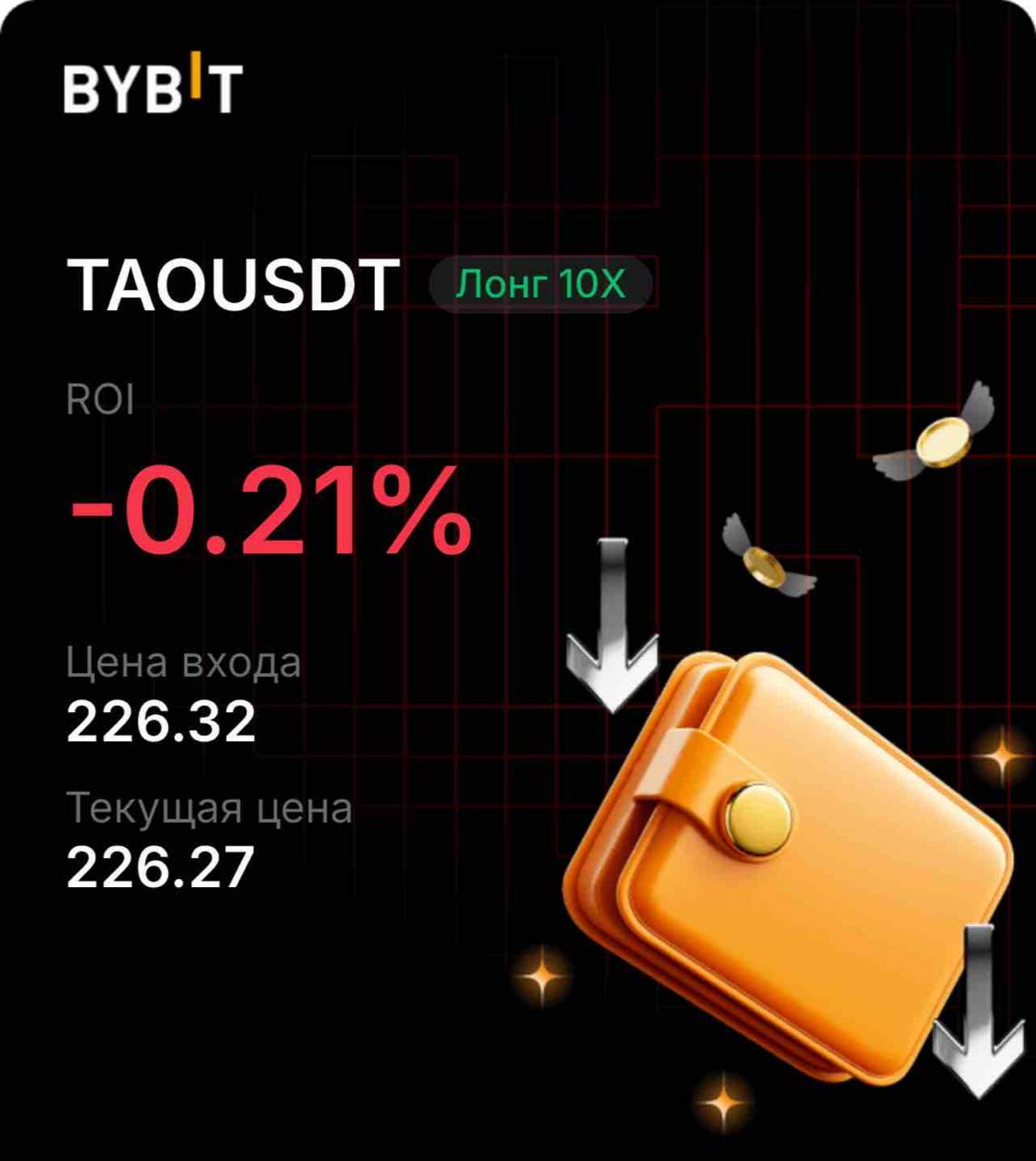 Скриншот сигнала TAOUSDT LONG от INVEX GROUP