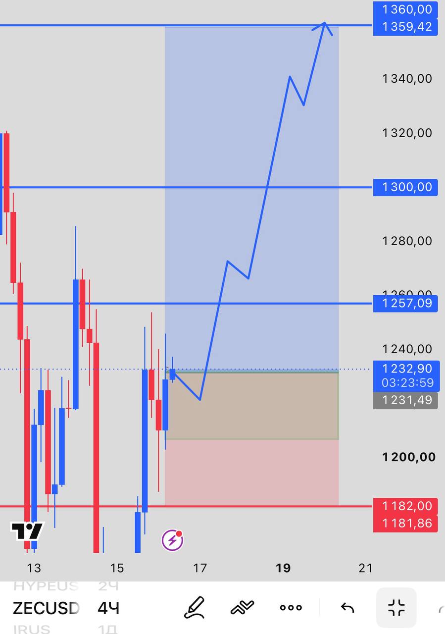 ZECUSDT LONG signal screenshot by INVEX GROUP